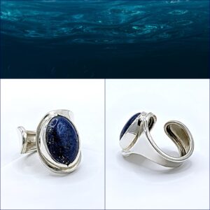 NYITOTT EZÜSTGYŰRŰ LÁPISZ LAZULIVAL