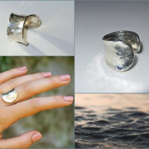 NYITOTT, KALAPÁLT EZÜST GYŰRŰ