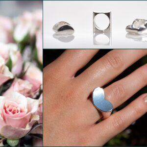 SZÍV ALAKÚ TÖMÖR EZÜST GYŰRŰK