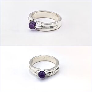 EZÜST GYŰRŰ AMETISZT GYÖNGGYEL