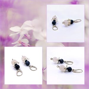 KISVIRÁGOS FÜLBEVALÓ KÉT GYÖNGGYEL