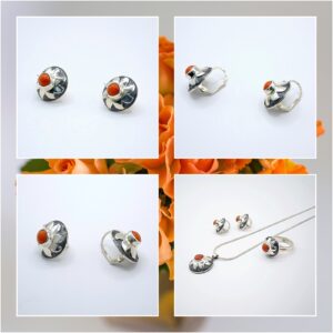 NAPVIRÁG FÜLBEVALÓ NARANCSSZÍNŰ KORALLAL